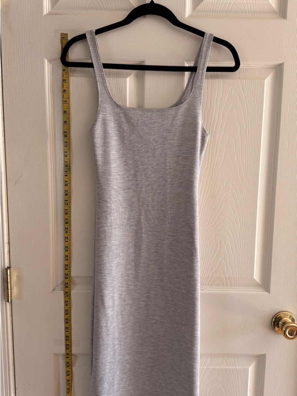 Zara Women’s Grey Tank Midi Dress - Classic Scoop Neck